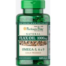 Puritan's Pride Non-GMO Natural Flax Oil 1000 mg 60 caps Льняна олія без ГМО: Тип Лляна олія