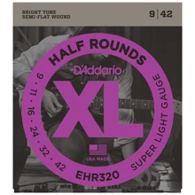 Струна для гитар Струны D`ADDARIO EHR320 XL HALF ROUNDS SUPER LIGHT 09-42: Тип Комплект струн