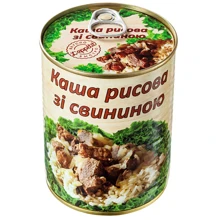 Консервы L'appetit Каша рисовая со свининой 340 г (4820177070103): Вес нетто 340 г