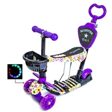 Самокат Scooter 5в1. Flowers (многофункциональный): Количество колес 3