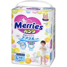 Подгузники-трусики Merries для детей размер L 9-14 кг 44 шт (4901301230638): Тип Подгузники-трусики