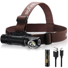 Фонарь туристический Sofirn HS40 6000K SST40 IPX8 2000 Lumen black с аккумулятором 18650 (1 х 3000мАч): Тип Налобный