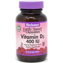 Bluebonnet Nutrition Vitamin D3 400 МО Витамин Д3 со вкусом малины 90 таблеток: Тип Витамин D