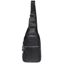 Чоловіча сумка-слінг Borsa Leather чорна (K15060-black): Стать Чоловік