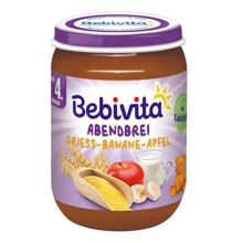 Пюре BEBIVITA молочная каша с яблоком и бананом 190гр (9007253104944): Вид Фруктово-молочное