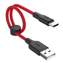 Кабель Hoco USB Cable to USB-C X21 2.4A 0.25m Black/Red: Тип USB Cable - USB-C