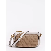 Женская сумка кросс боди Guess Mika Double Pouch Crossbody коричневая (HWSB7967700-BRO): Пол Женский
