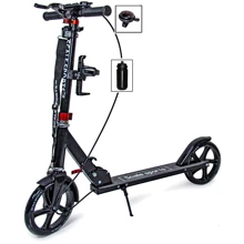 Двухколесный самокат Scale Sports SS-18. Black (складной, ручной тормоз, Led-фонарик) 1201820961: Количество колес 2
