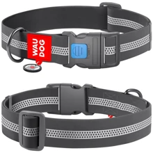 Нашийник для собак WAUDOG Waterproof c QR паспортом пластиковий фастекс XXL 40 мм 46-70 см сірий (251011): Виробник WAUDOG