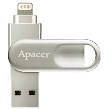 USB-флешка Apacer AH790 64GB USB 3.1/Lightning Silver (AP64GAH790S-1): Стандарт USB USB 3.1 / Lightning