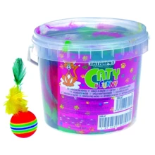 Игрушка для котов TATRAPET Caty Funny Мячик с перьями разноцветный 3-7 см 18 шт. ведро (584.87): Производитель TATRAPET