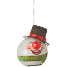 Прикраса декоративне Куля зелений LED Сніговик 6,5 см, House of Seasons: Виробник House of Seasons