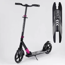 Самокат алюминиевый Best Scooter с PU колесами, и 1 передним амортизатором Black/Pink (99632): Количество колес 2