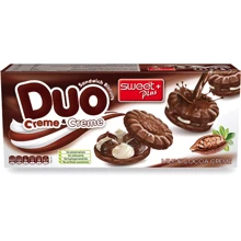 Печенье Sweet Plus с какао сэндвич DUO с молочным кремом, какао-кремом и какао-молочной глазурью 150 г (1110308): Тип Печенье