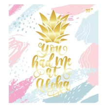 Тетрадь YES А5, 48л., клетка, мат. ламинация + фольга золото + глиттер золото Pineapple: Линовка Клетка