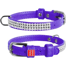 Ошейник WAUDOG Glamour "Полотно стразы" 9 мм 18-21 см фиолетовый (33069): Производитель WAUDOG