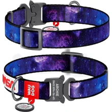 Ошейник для собак WAUDOG Nylon c QR-паспортом рисунок NASA21 металлическая пряжка-фастекс L ширина 25 мм длина 31-49 см (4507-0148): Производитель WAUDOG