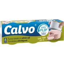 Упаковка тунця Calvo Easy Flip в оливковій олії 3х65 г (8410090051257): Вага нетто 195 г