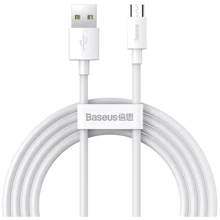 Кабель Baseus Cable to Micro USB Simple Wisdom 2.1 A 1.5m White (TZCAMZJ-02): Тип USB Cable - microUSB