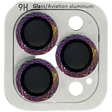 Защитное стекло для iPhone Epik Metal Shine Lilac/Rainbow for Camera iPhone 15 Pro / 15 Pro Max: Тип защиты экрана на камеру