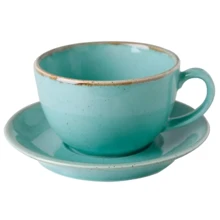 Чашка Porland Seasons Turquoise 320 мл із блюдцем 160 мм (213-222134.T): Тип Чашка с блюдцем