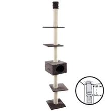 Когтеточка Flamingo Cometa спально-игровой комплекс для котов серый 35х35х248-263 см (49587): Высота столбика 245-263 см