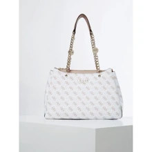 Жіноча сумка тоут Guess Lorenna Girlfriend Satchel біла (HWSG7671090-WHI): Стать жіночий