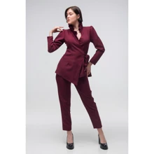 Костюм брючный FLFashion Этюд ТКЭ 2872 44 бордовый: Сезон Демисезон