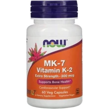 NOW Foods MK-7 Vitamin K-2 Extra Strength 300 mcg Вітамін K-2 60 веганських капсул: Тип вітамін K