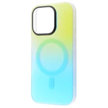 Чехол для iPhone WAVE Matte Gradient Colors with Magnetic Ring Green/Blue for iPhone 16 Pro Max: Цвет голубой