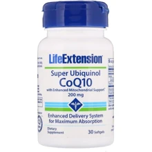 Life Extension Super Ubiquinol CoQ10 200 mg 30 Softgels Убихинол: Тип Коэнзим