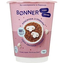 Каша Bonner гречневая с грибами 60г: Тип Каши безмолочные