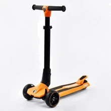 Самокат Lamborghini трехколесный складной алюминиевый руль, колеса PU со светом Orange/Black (102314): Количество колес 3