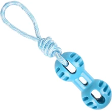Іграшка для собак Flamingo Rudo Dumbbell With Rope Гантель з мотузкою 6.5х6.5х34.5 см блакитна (5400585116243): undefined undefined