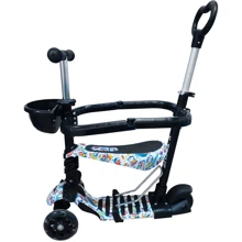 Детский самокат X-TREME KS-705-5W KITTY черный: Количество колес 3