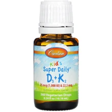 Carlson Labs Kid's Super Daily D3+K2 Витамин Д3 К2 для детей 10.16 мл: Тип Витамин D