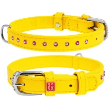 Ошейник WAUDOG Glamour с клеевыми стразами 20 мм 30-39 желтый (32788): Производитель WAUDOG
