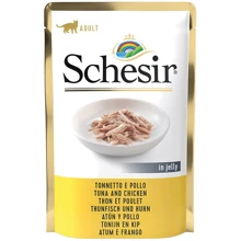 Влажный корм для котов Schesir Tuna and Chicken тунец с куриным филе в желе 85 г: Тип паучи
