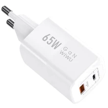 Зарядний пристрій WIWU Wall Charger USB+USB-C Wi-U012 Super GaN PD+QC 65W White: Особливості USB-C