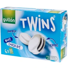 Печенье Gullon Twins сэндвич в белом шоколаде, 252 г: Вес нетто 252 г