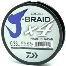 Шнур Daiwa J-Braid X4E 0.33mm-270m Dark Green (12741-133): Тип Шнур
