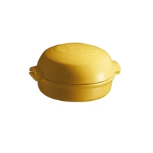 Форма для запекания сыра Emile Henry Cheese Baker 19.5х17.5см желтая (908417): Крышка Есть