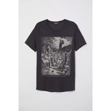 Футболка H & M 6591997 S сіра з принтом: Вид футболки