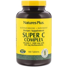 Nature's Plus Super C complex 1000 mg Супер комплекс витамина С 180 таблеток: Тип Витамин C