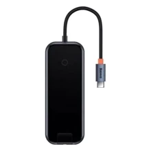 Адаптер Baseus Adapter AcmeJoy USB-C to 2xUSB3.0+USB2.0+RJ45+Type-C PD Dark Grey (WKJZ010113): Колір серый