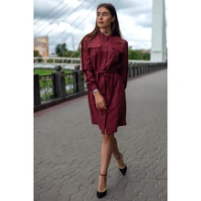 Платье FLFashion Хоо ХПХ 3256 44 бордовое повседневное до середины бедра: Состав Лен