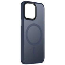 Чехол для iPhone Mobile Case TPU+PC Metal Buttons with MagSafe Colorful Blue for iPhone 15 Pro Max: Цвет синий
