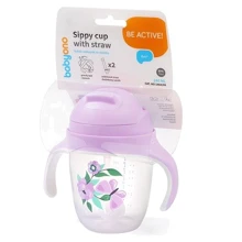 Поилка BabyOno Цветочки непроливайка с утяжеленной соломинкой 240 мл 6+ (1464/05): Производитель BabyOno