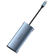 Адаптер Jellico Adapter HU-55 USB-C to 3xUSB3.0+microUSB+RJ45 Grey: Цвет серый