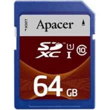 Карта пам'яті Apacer 64GB SDXC Class 10 UHS-I U1 + adapter (AP64GSDXC10U1-R): Тип карти SDXC